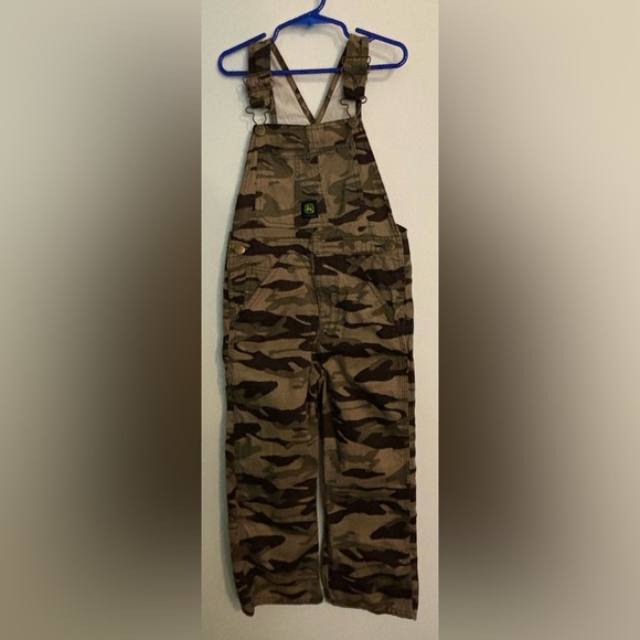 John Deere Camo Childrens Overalls Farmer Tractor Costume Sz 7 Boys Girls Cotton - Picture 1 of 9